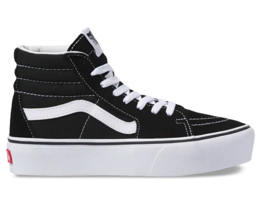 TENIS VANS SK8-HI BLACK WHITE PLATAFORMA