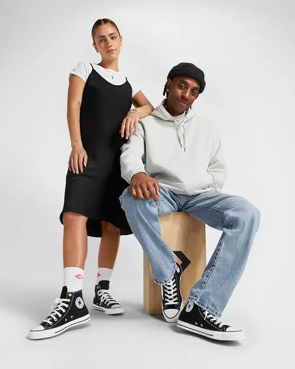 TENIS CONVERSE CHUCK TAYLOR PRETO CRU CANO ALTO