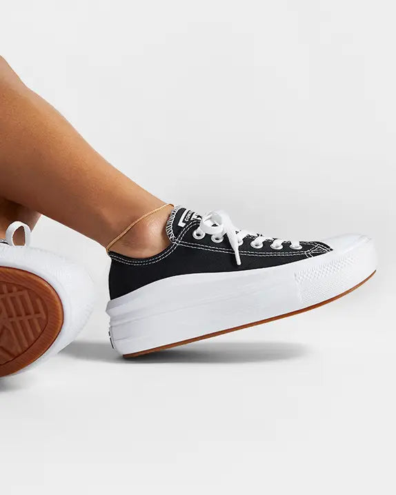 TENIS CONVERSE CHUCK TAYLOR MOVE CANO BAIXO BLACK WHITE