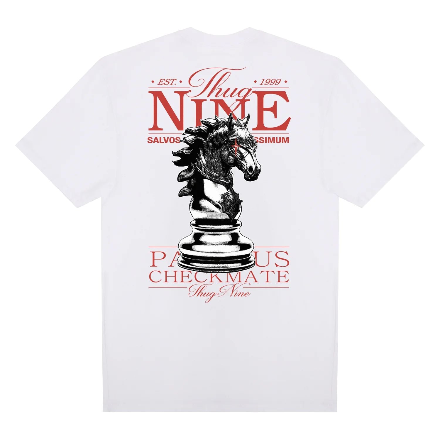 CAMISETA THUG NINE CHECKMATE BRANCA