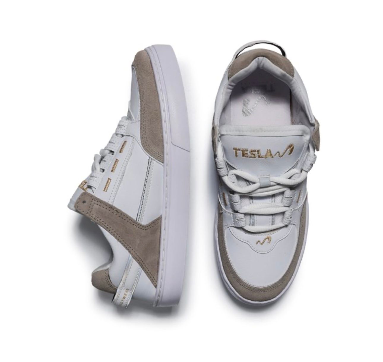 TENIS TESLA COIL WHITE GOLD