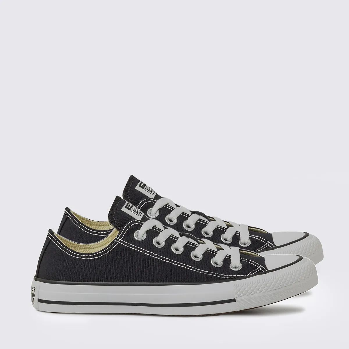 TENIS CONVERSE CHUCK TAYLOR PRETO CRU CANO BAIXO