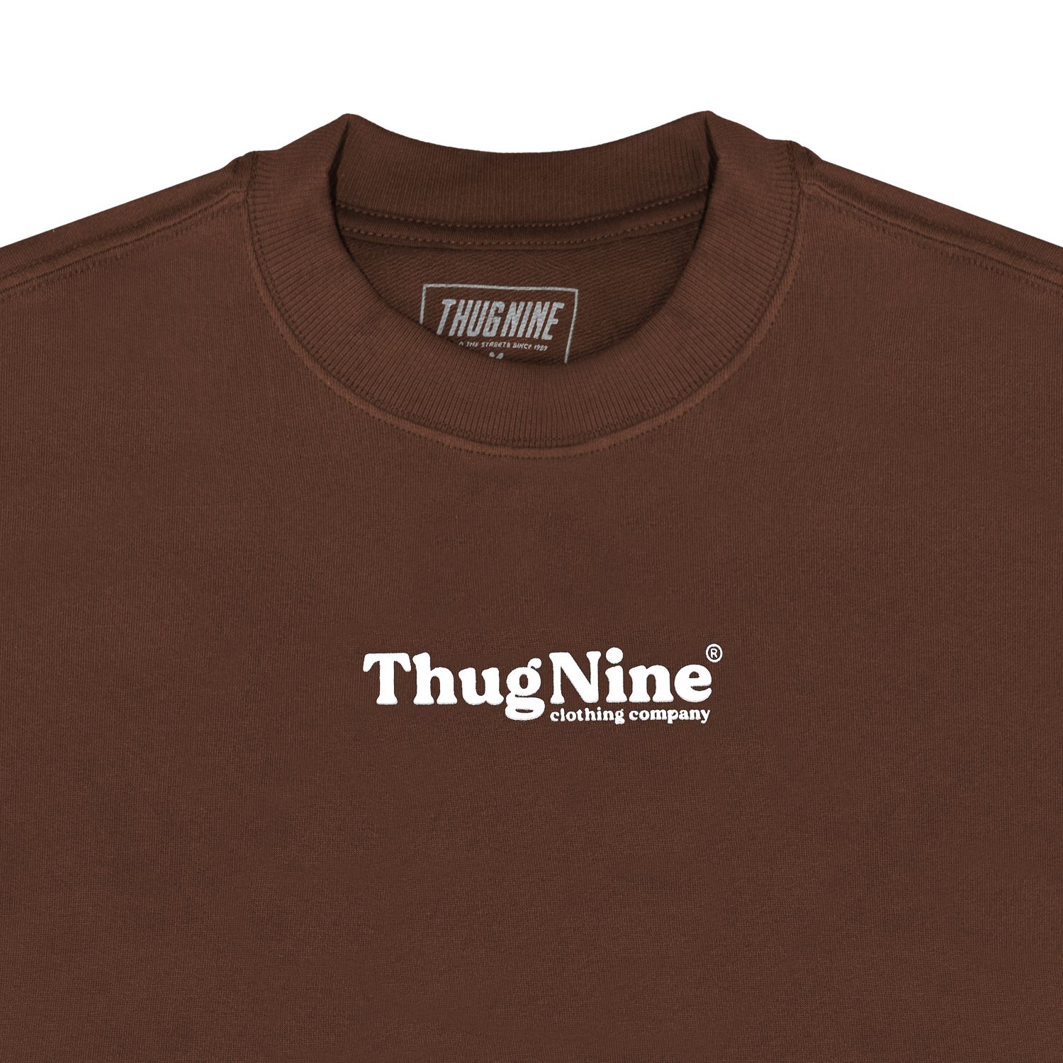 CAMISETA THUG NINE BOLD OVERSIZED MARROM