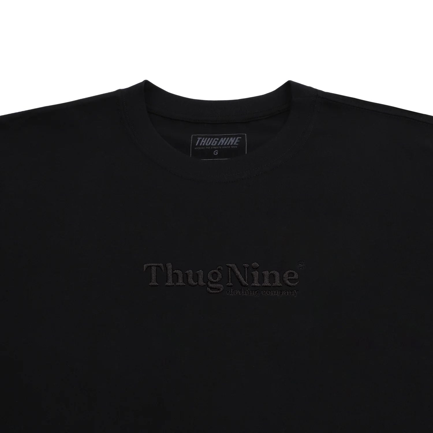CAMISETA THUG NINE BOLD PREMIUM BORDADO PRETO