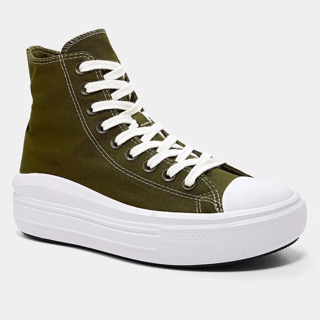 TENIS CONVERSE CHUCK TAYLOR MOVE CANO ALTO VERDE MUSGO