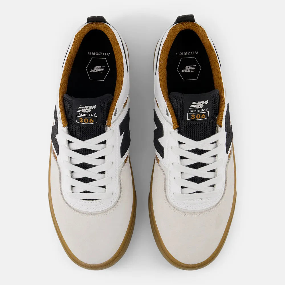 TÊNIS NEW BALANCE Nb NUMERIC JAMIE FOY 306 BRANCO DETALHE PRETO SOLA GUM