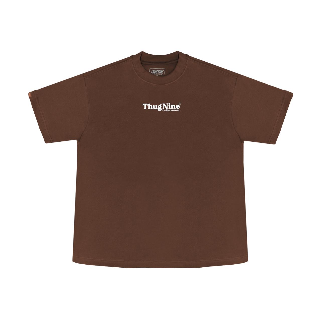 CAMISETA THUG NINE BOLD OVERSIZED MARROM