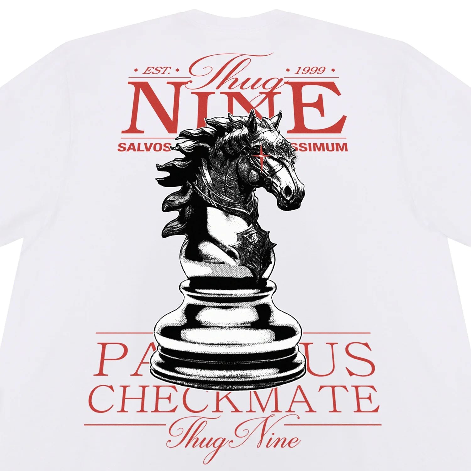 CAMISETA THUG NINE CHECKMATE BRANCA