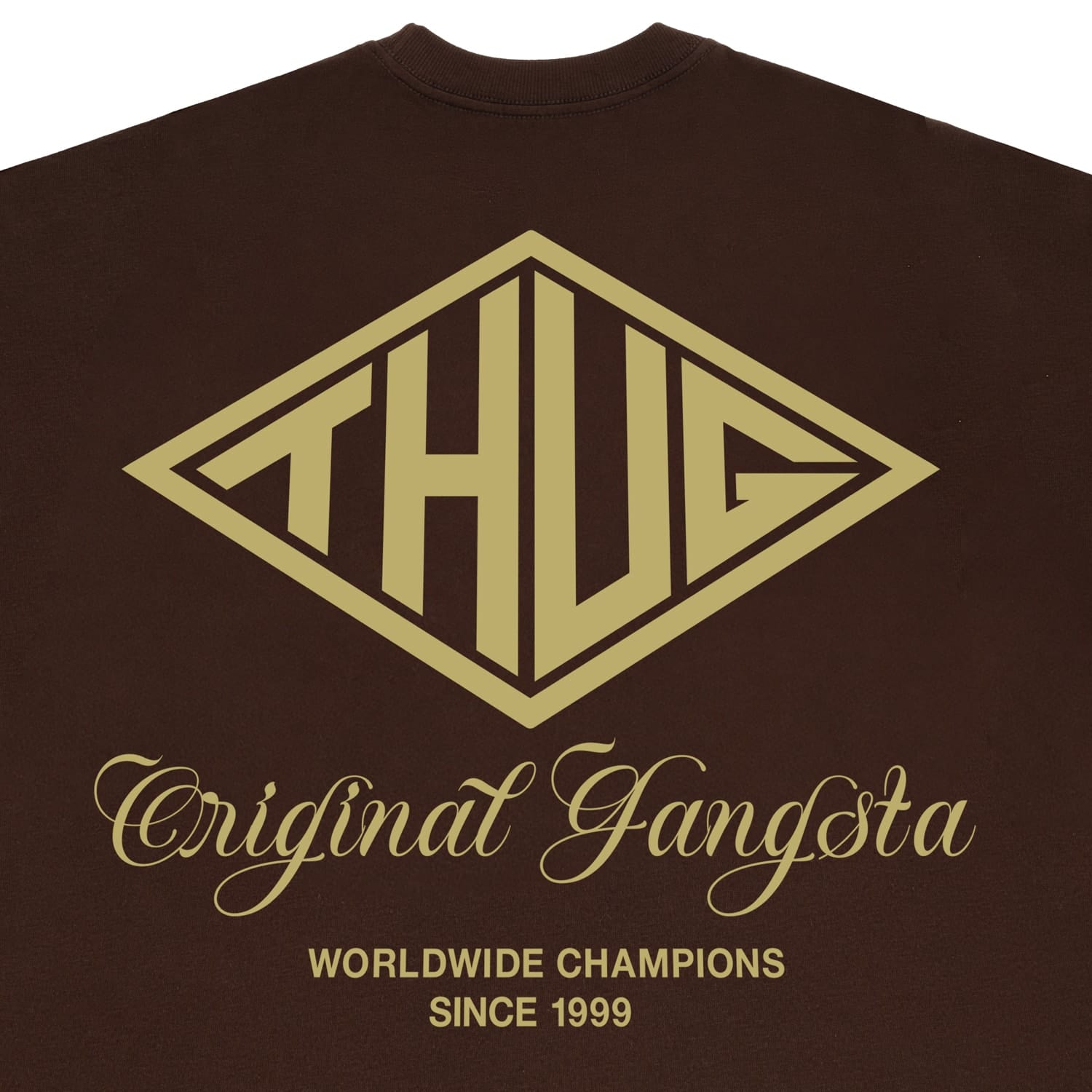 CAMISETA THUG NINE SHIELD MARROM