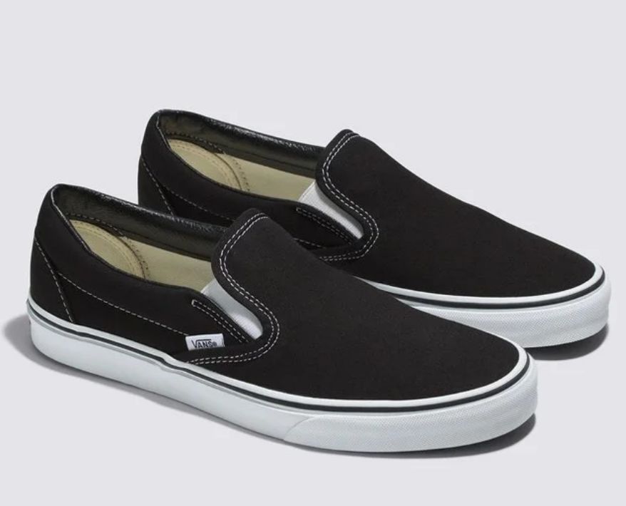TENIS VANS SLIP-ON BLACK WHITE