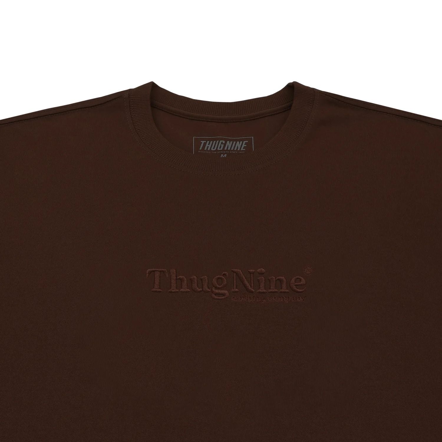 CAMISETA THUG NINE BOLD PREMIUM BORDADO MARROM