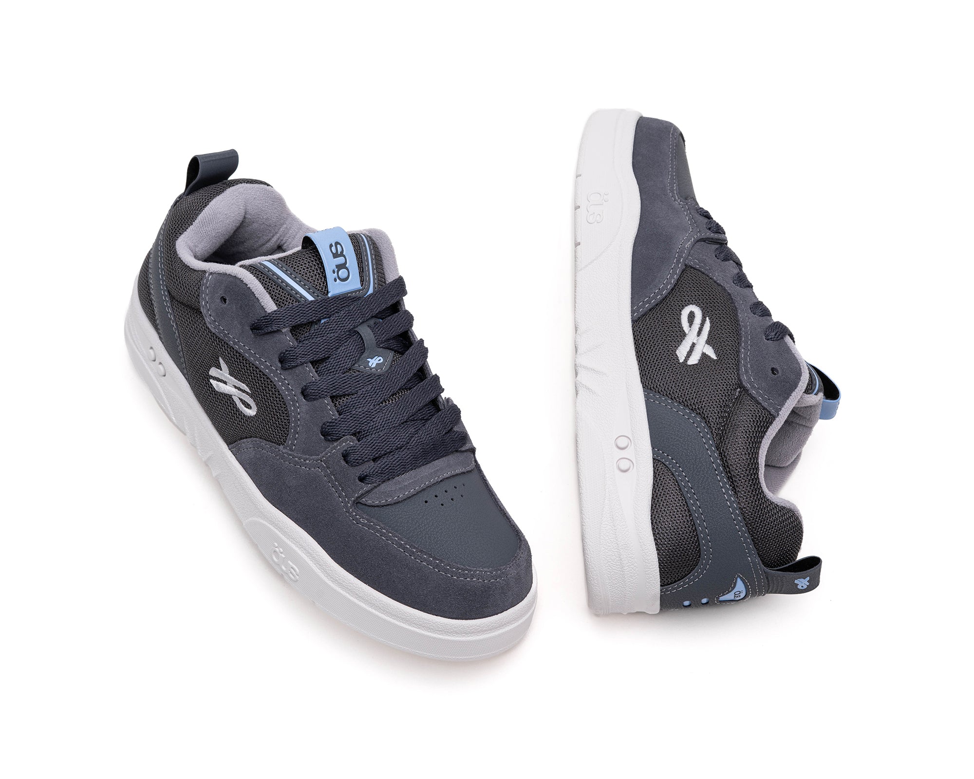 Tênis öus Fluente Cinza Azul Inox Essencial