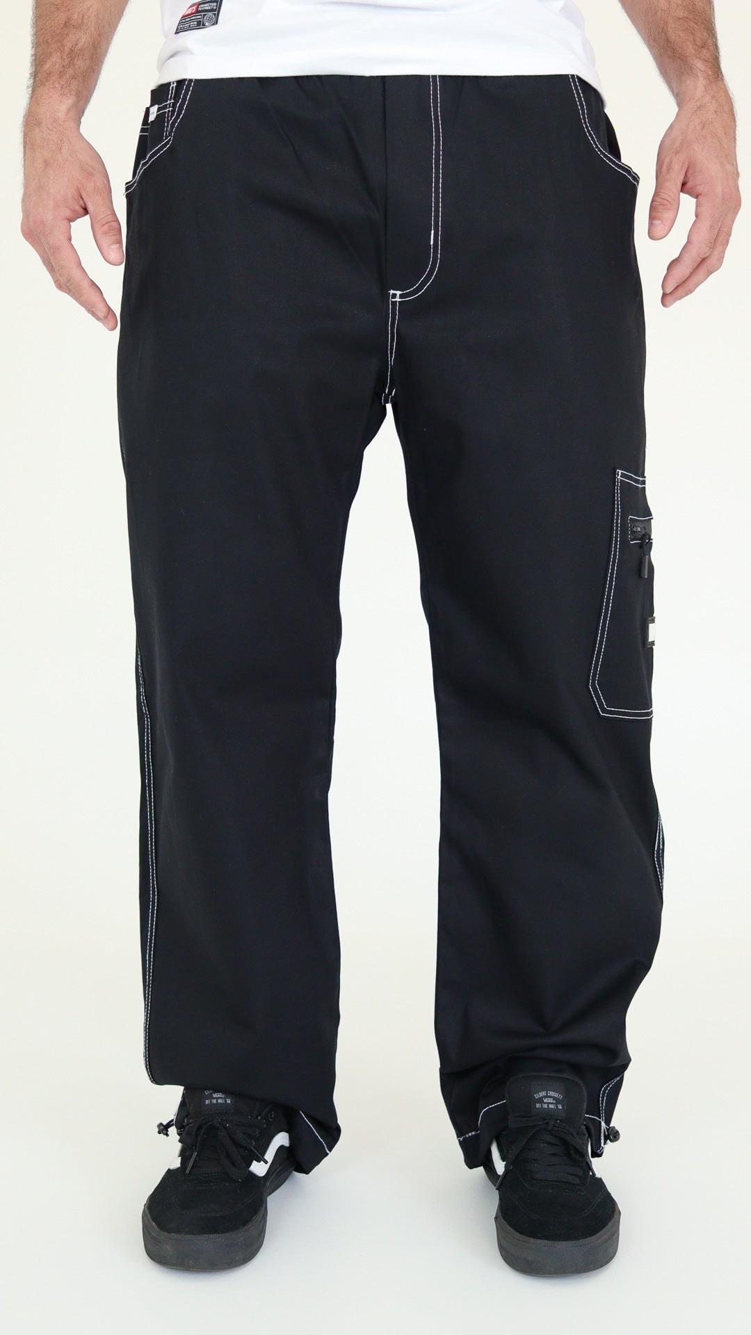 CALÇA WATS COMPANY PESPONTO CARGO SARJA PRETA