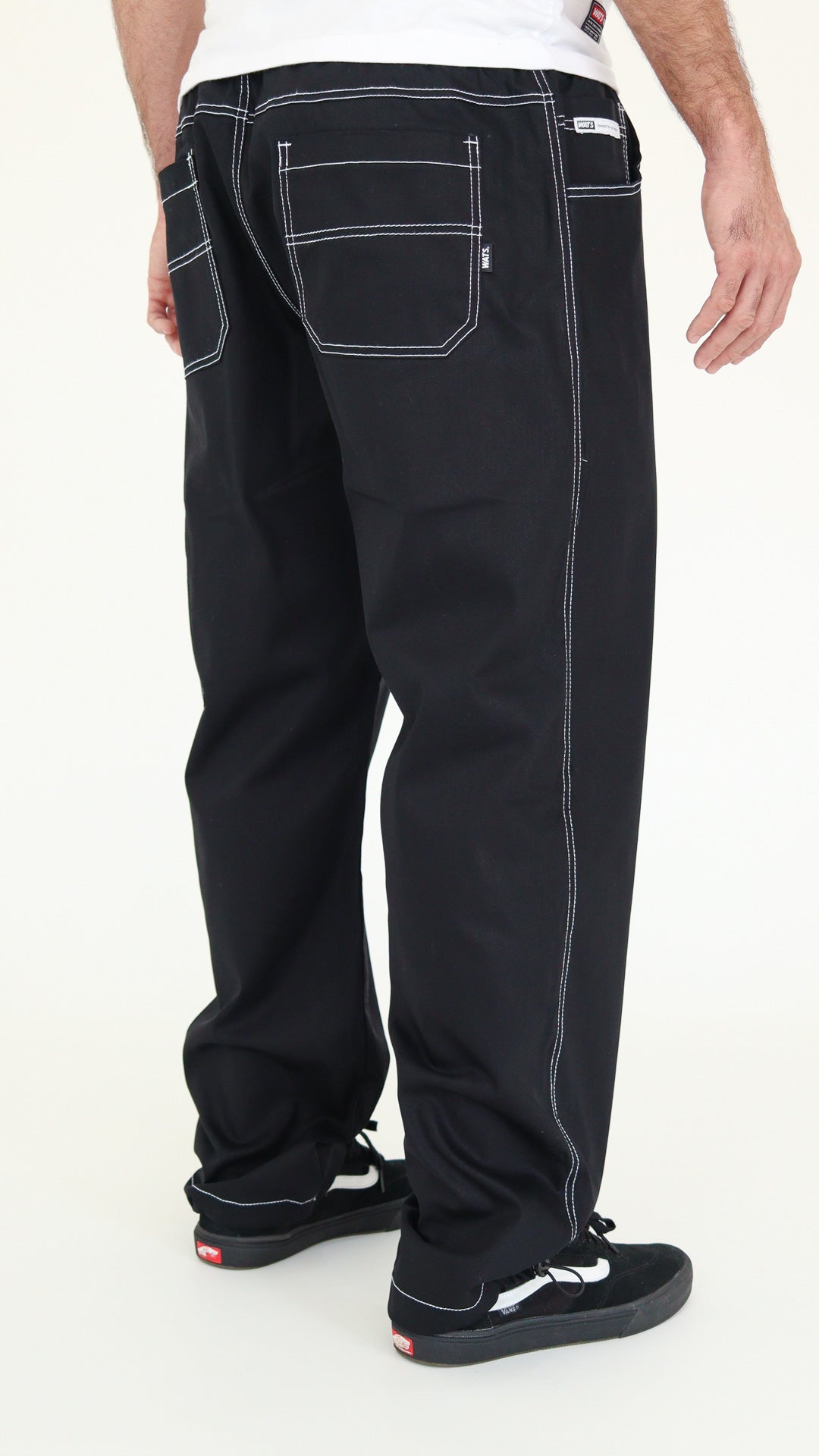 CALÇA WATS COMPANY PESPONTO CARGO SARJA PRETA