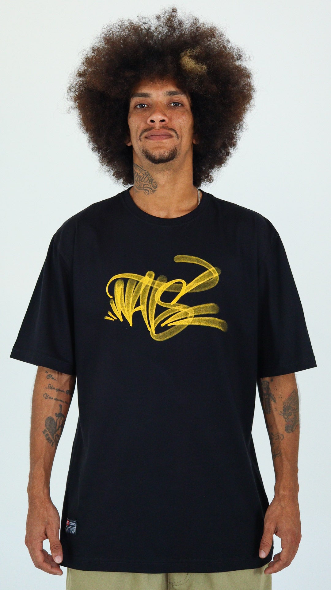 CAMISETA WATS COMPANY FAT CAP PRETA