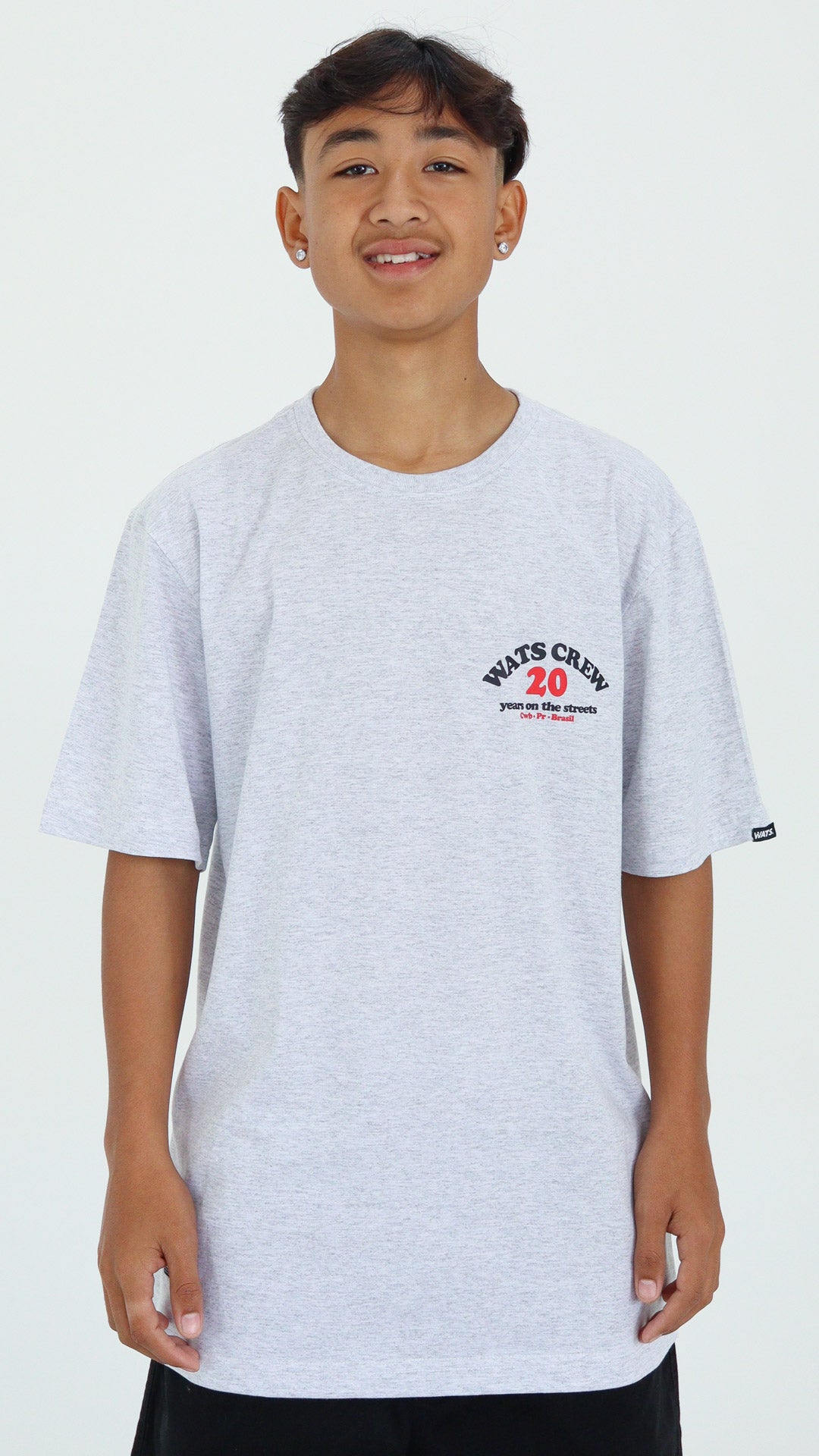 CAMISETA WATS COMPANY CREW MESCLA GELO