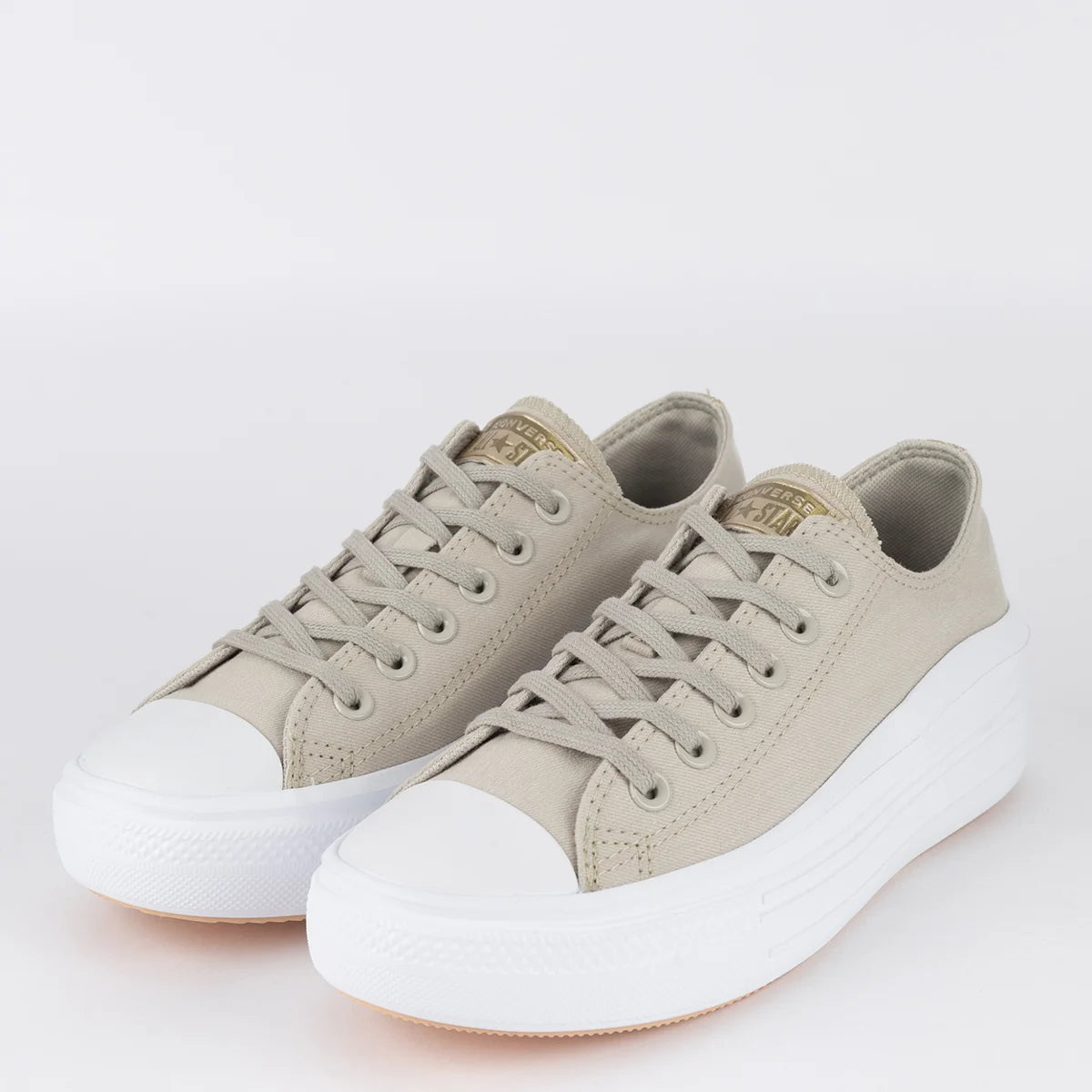 TENIS CONVERSE CHUCK TAYLOR MOVE CANO BAIXO BEGE CLARO