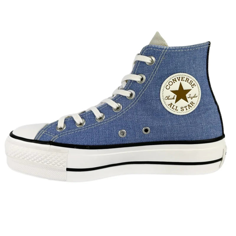 TÊNIS CONVERSE ALL STAR CHUCK TAYLOR LIFT AZUL CINZA PÁLIDO AMÊNDOA