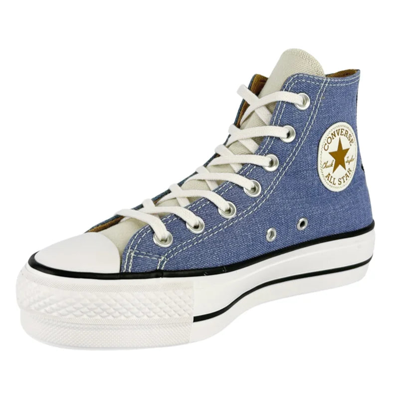 TÊNIS CONVERSE ALL STAR CHUCK TAYLOR LIFT AZUL CINZA PÁLIDO AMÊNDOA