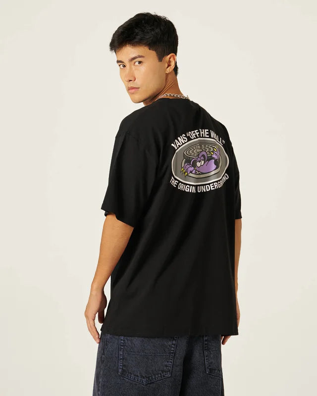 camiseta vans manga curta downside black