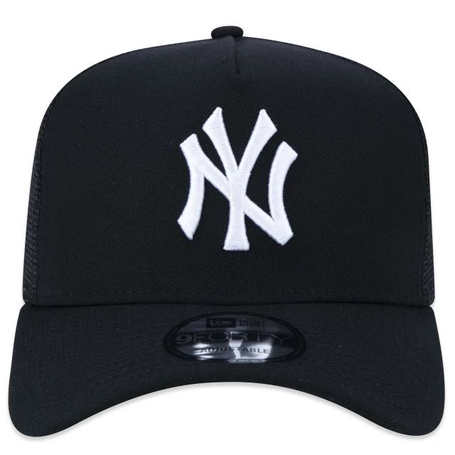 Boné New Era 9FORTY A-Frame Trucker Snapback MLB New York Yankees Preto