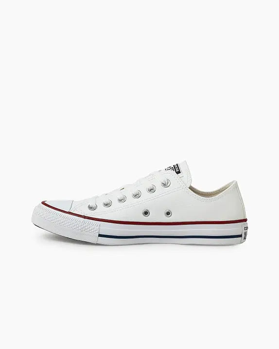 CHUCK TAYLOR ALL STAR CANO BAIXO BRANCO DE COURO
