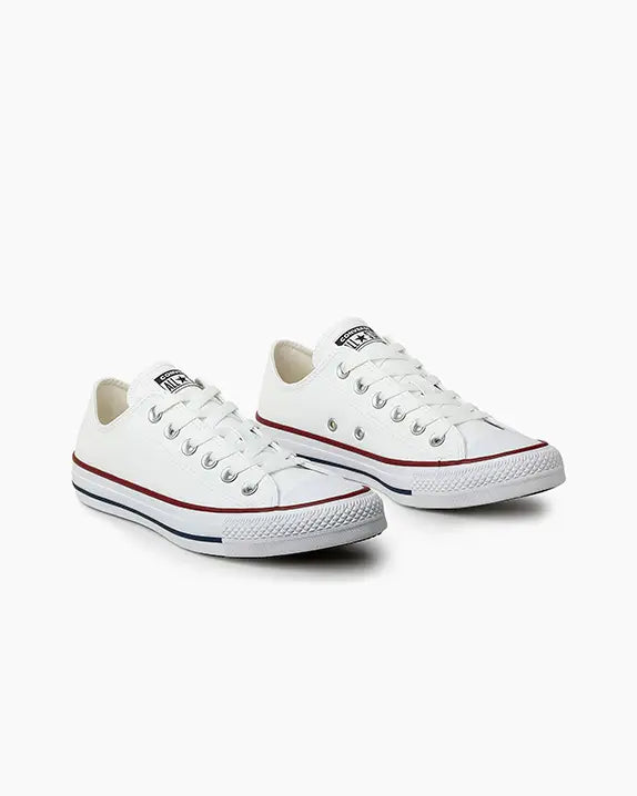 CHUCK TAYLOR ALL STAR CANO BAIXO BRANCO DE COURO