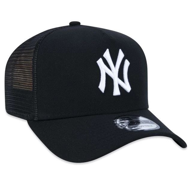 Boné New Era 9FORTY A-Frame Trucker Snapback MLB New York Yankees Preto